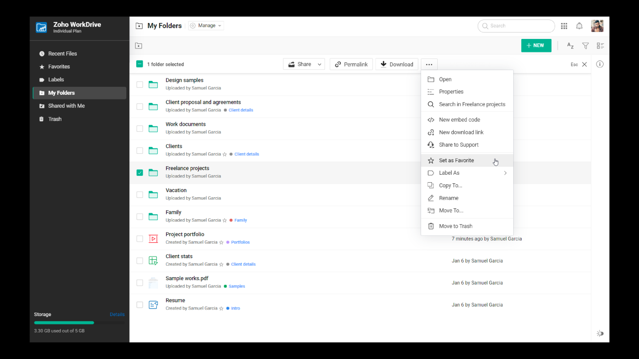 Zoho work drive