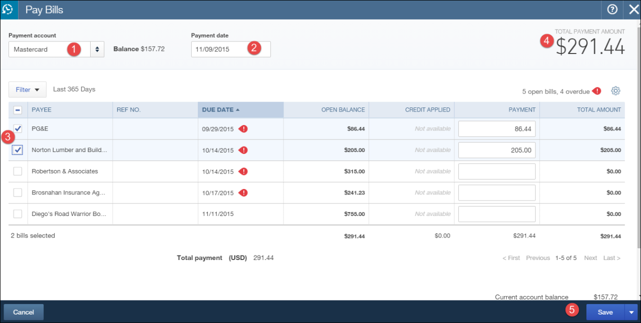 Quickbooks credit card payment