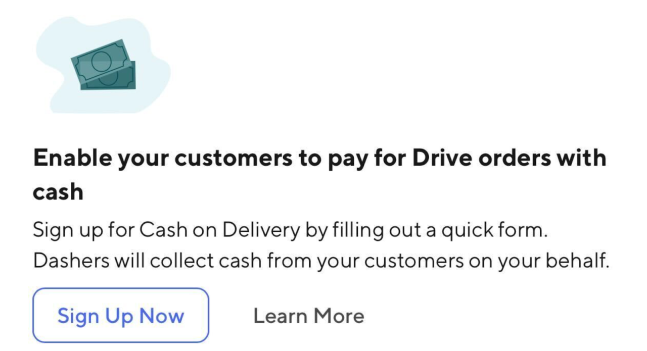 Delivery cash payment near me