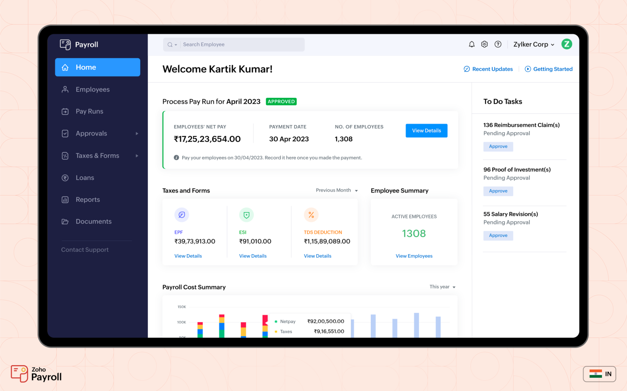 Zoho payroll