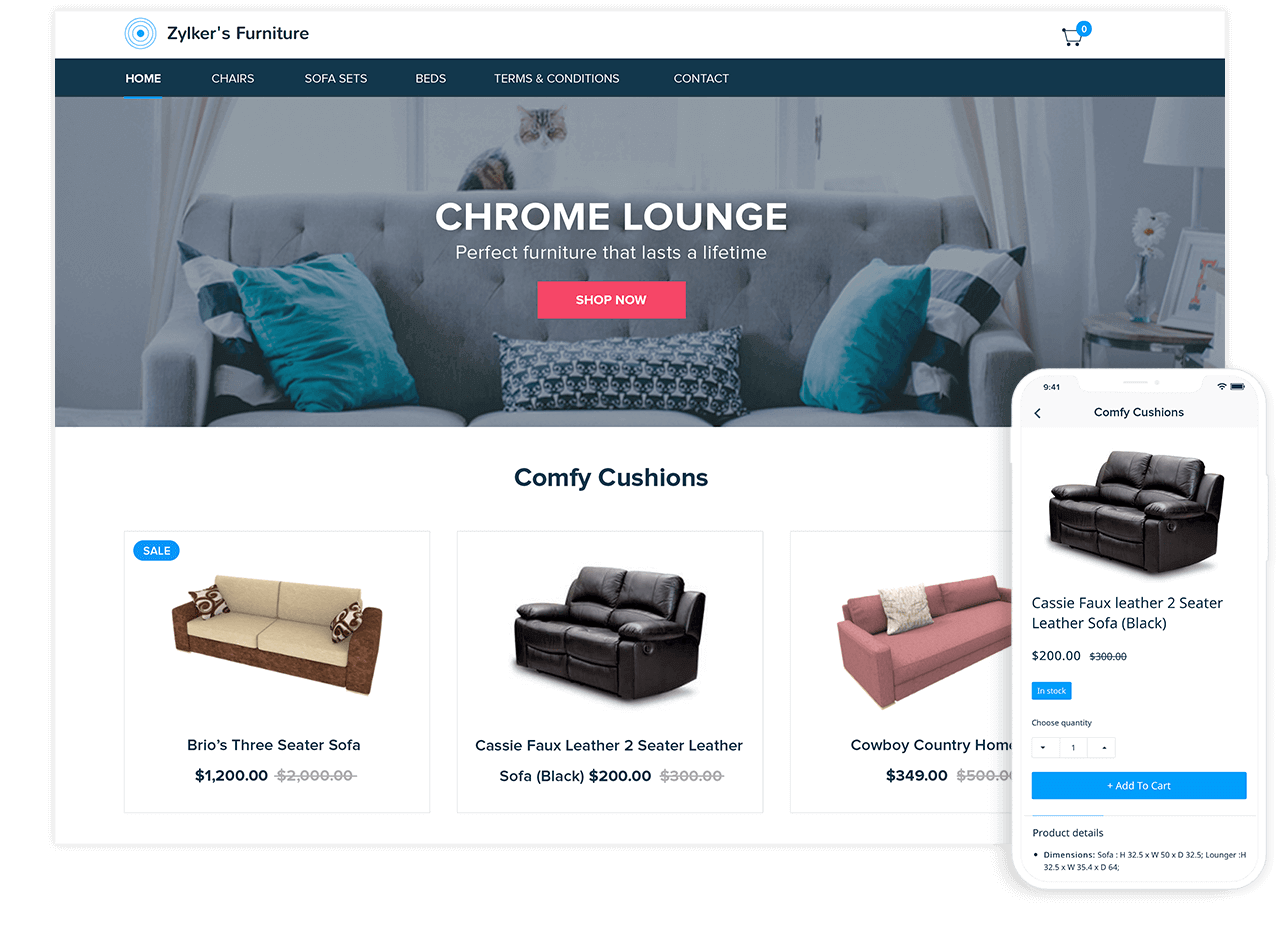 Zoho commerce store online up Zoho commerce