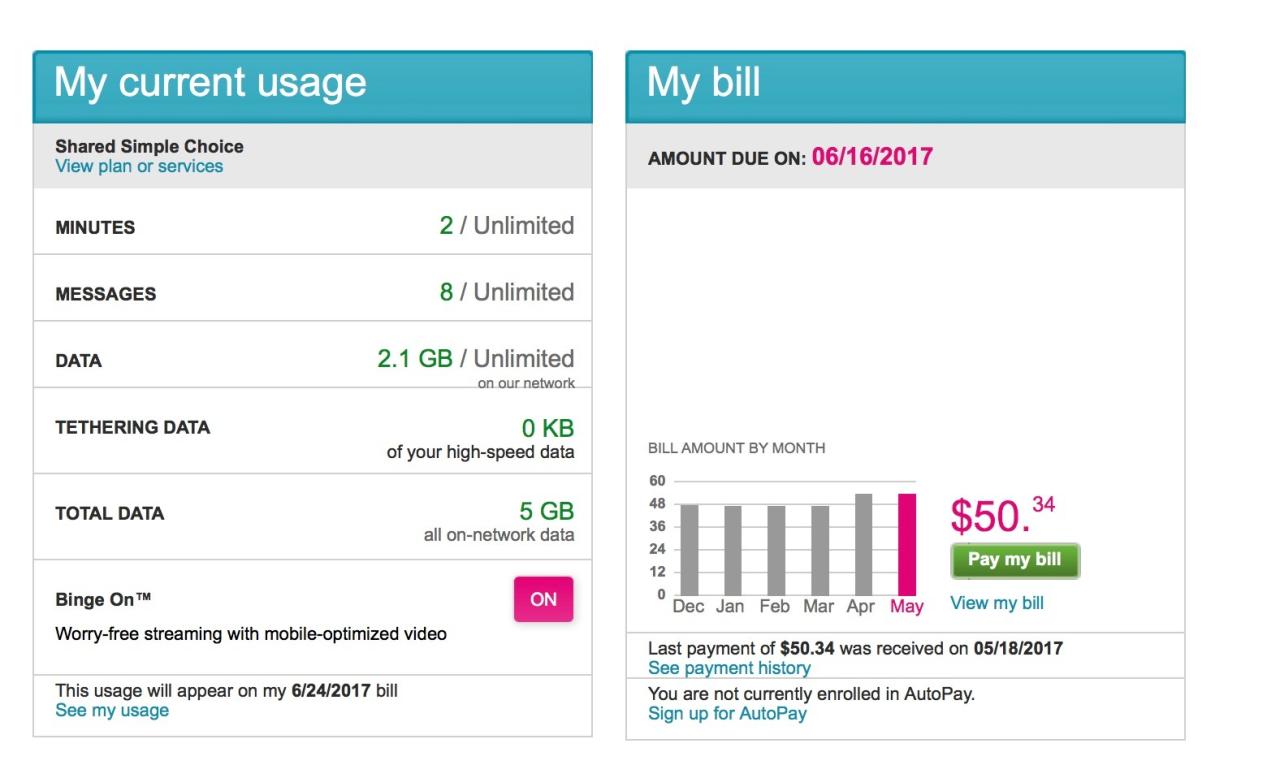 T-mobile internet payment