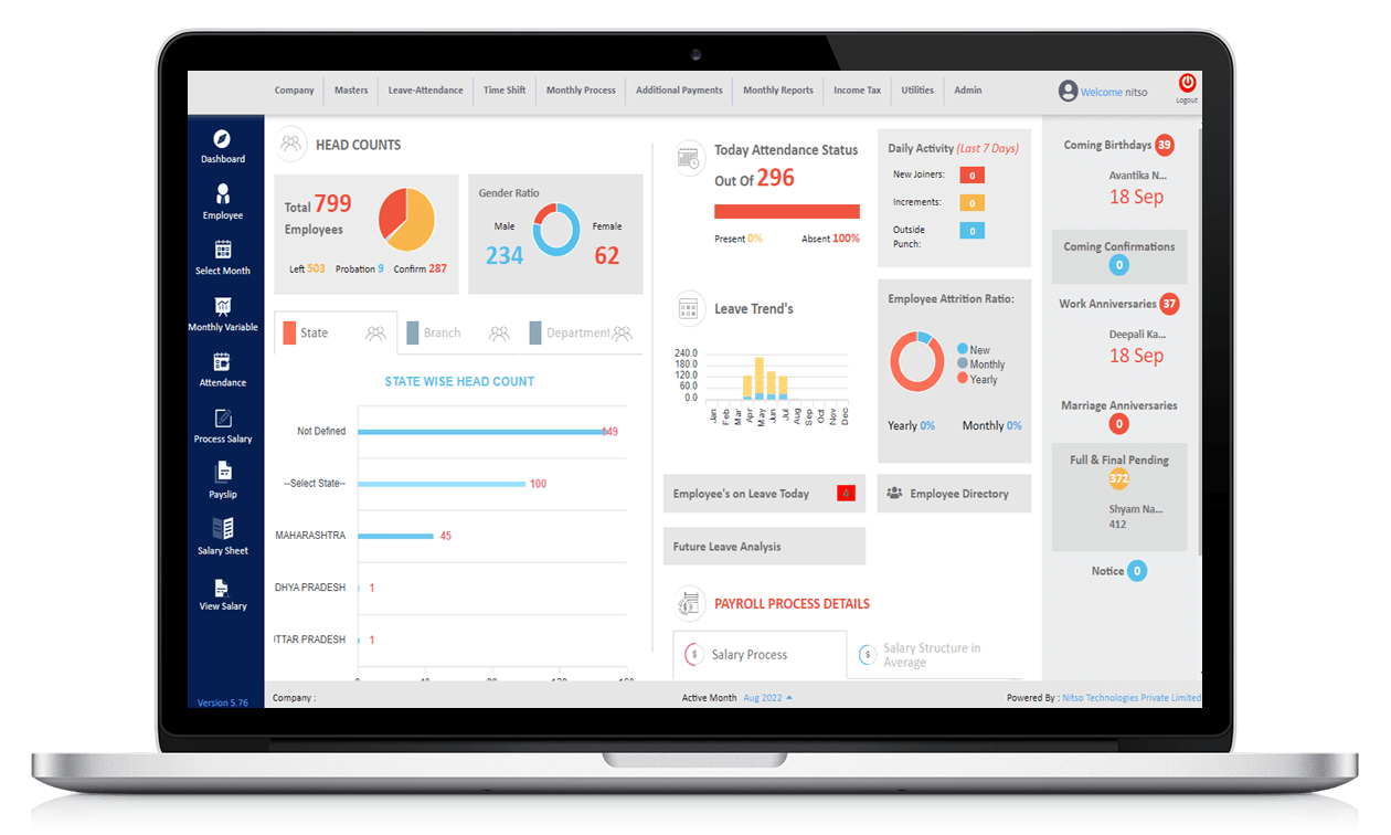 Payroll computer software